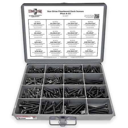 Boltsandnuts.Com Star Drive Flat Head Trailer Floorboard Deck Screws Assortment - 441 PCS Assortment Kit #371